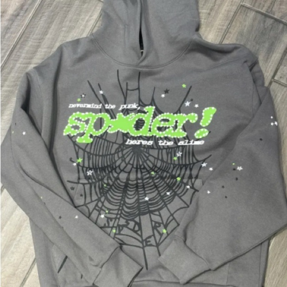 SP5DER PUNK V2 HOODIE SLATE GREY
